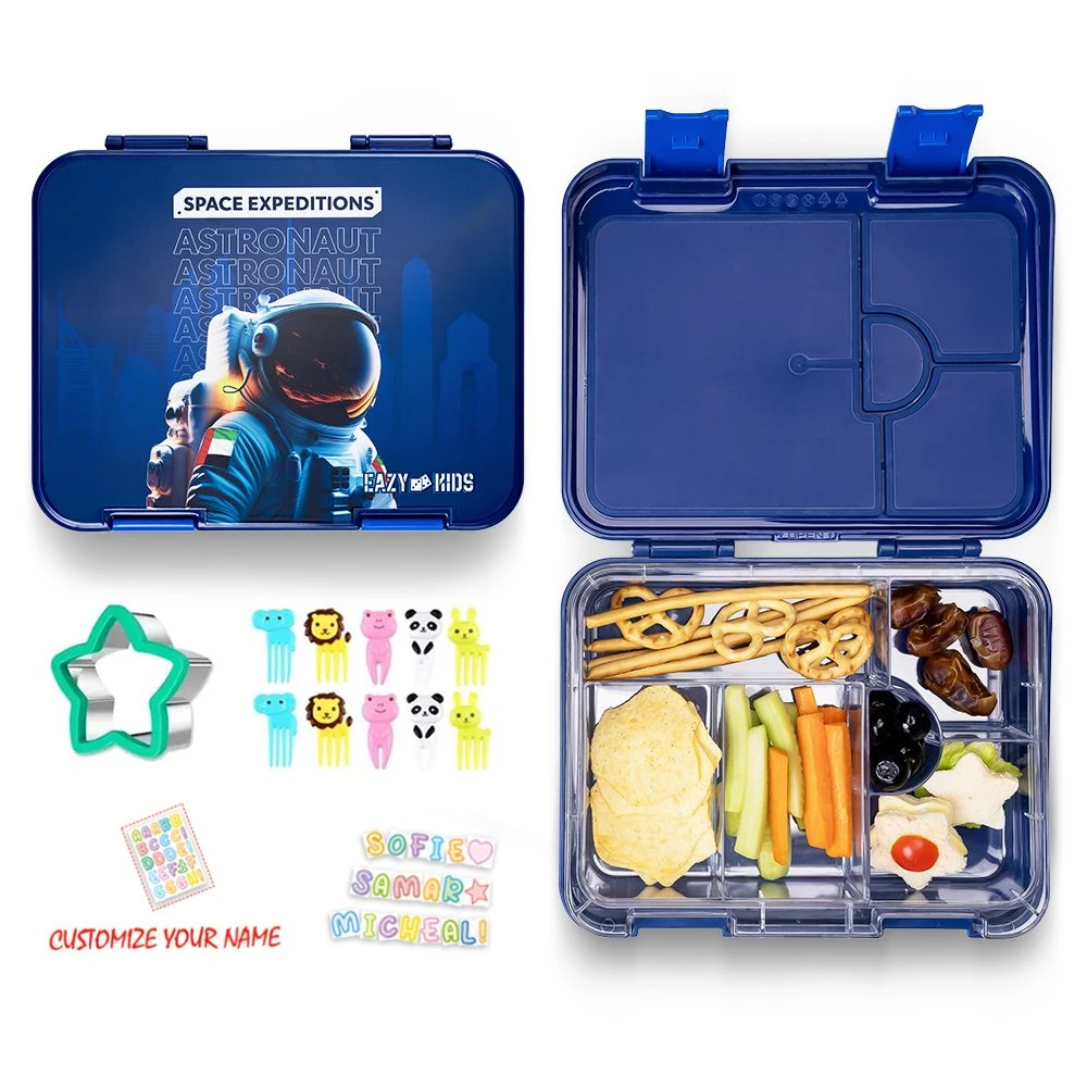 Kids 4 & 6 Convertible Bento Lunch Box with Sandwich Cutter Set - Space UAE