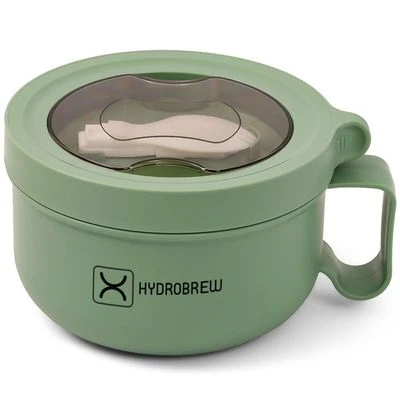 Lunch Box with Folding Spoon - Green