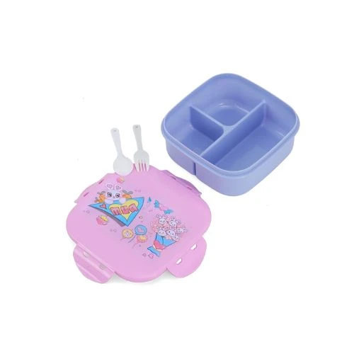 Square 1000ml Bento Lunch Box with Compartments – Love Pink for Kids