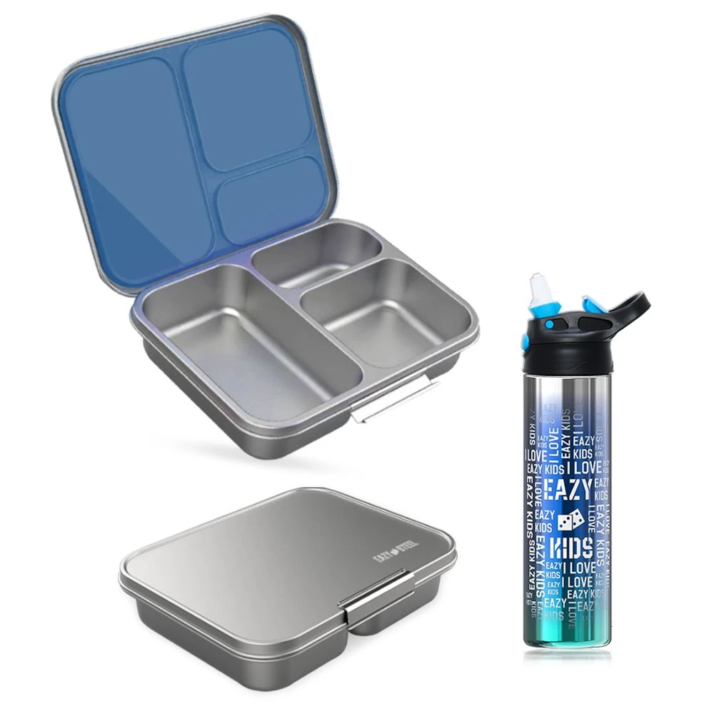 Bento Steel Lunch Box with 530ml Stainless Steel Water Bottle | 3 Compartments