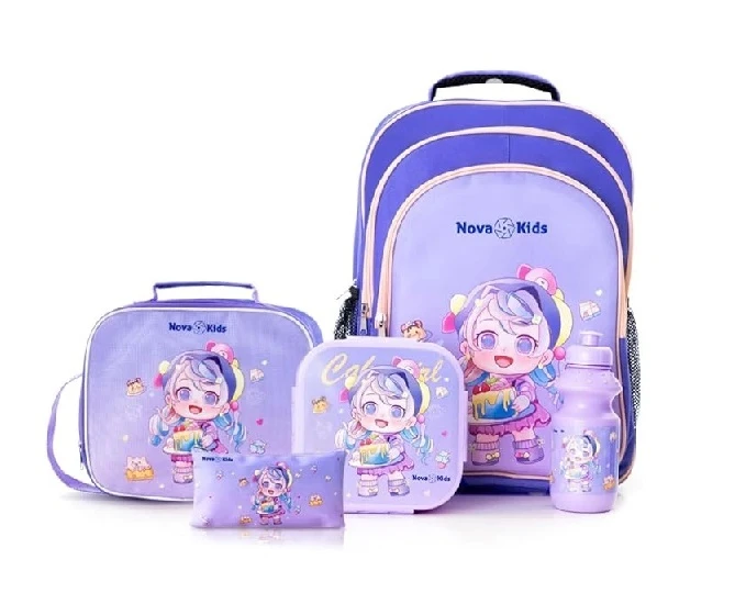 16 Inch School Bag Set of 5 - Birthday - Purple