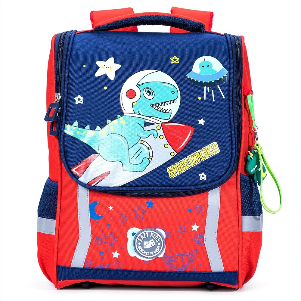School Bag Dino in Space - Red