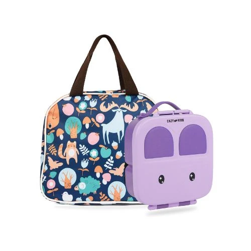 Kids Bento Box with Insulated Bag Combo - Purple