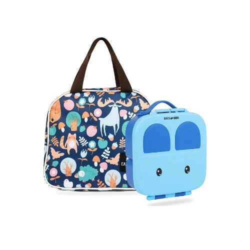 Kids Bento Box Combo with Insulated Lunch Bag - Blue