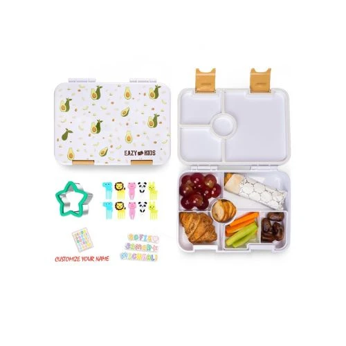 Kids Bento Box with Avocado Sandwich Cutter Set