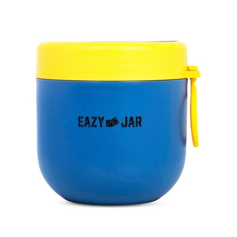 Kids Steel Lunch Box with Folding Spoon - Blue