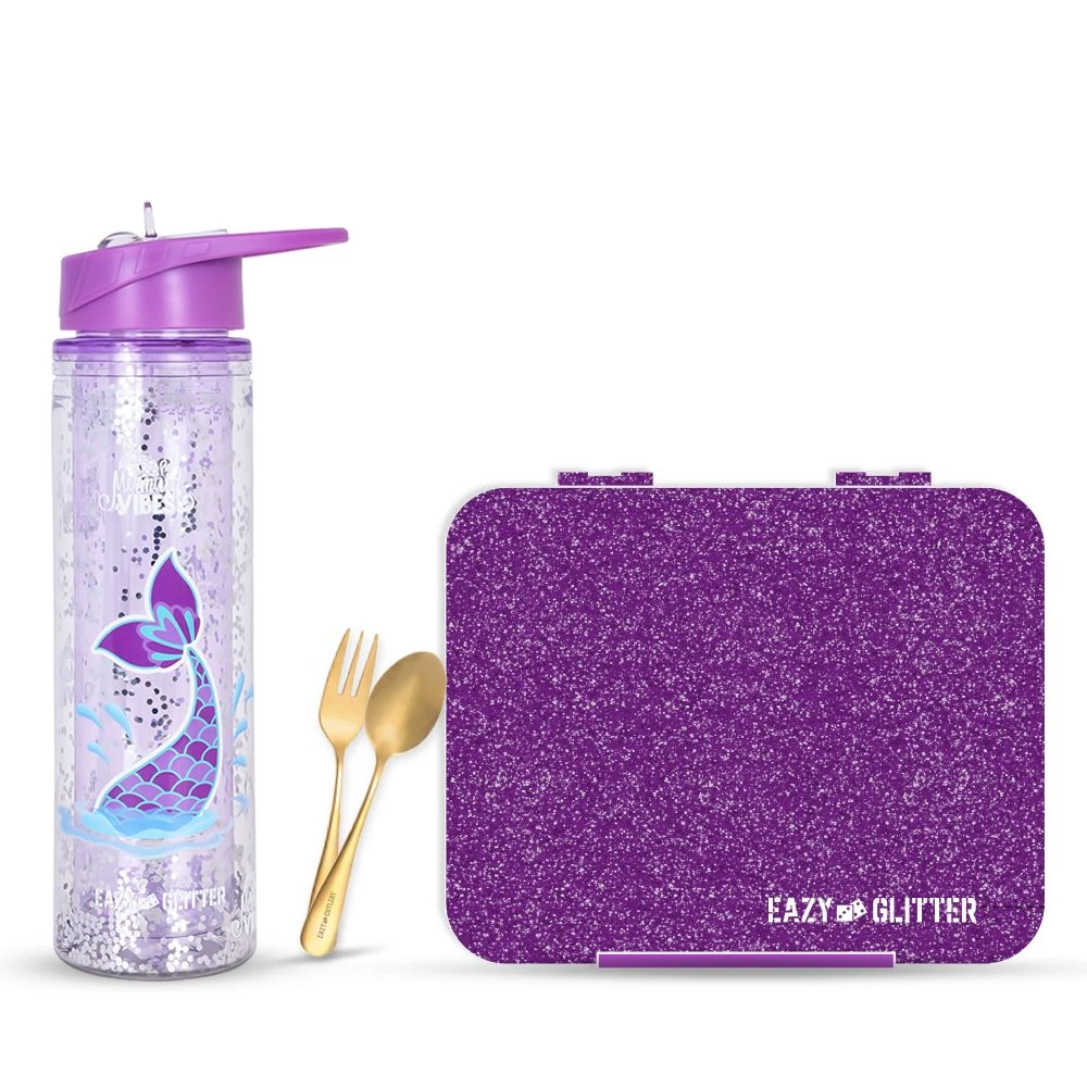 6 & 4 Convertible Bento Lunch Box w/ 550ml Double Wall Water Bottle