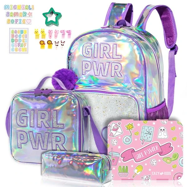 Kids Back to School Combo Set of 4 Girl Power - Pink Purple