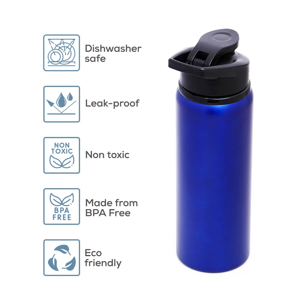 Blue Stainless Steel Sports Water Bottle – Leak-Proof Double Wall Insulated Flas