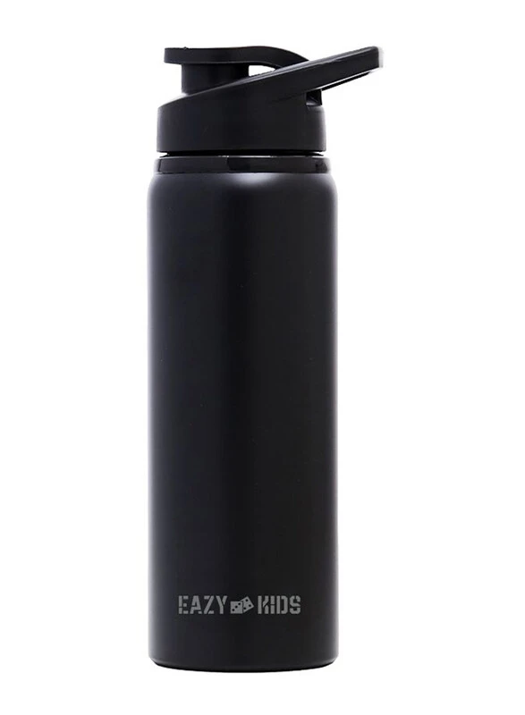 Stainless Steel Sports Water Bottle - Black, 700ml