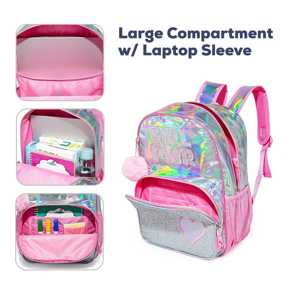 18" School Bag, Bento Box, Stainless Steel 640ml Water Bottle, Lunch box