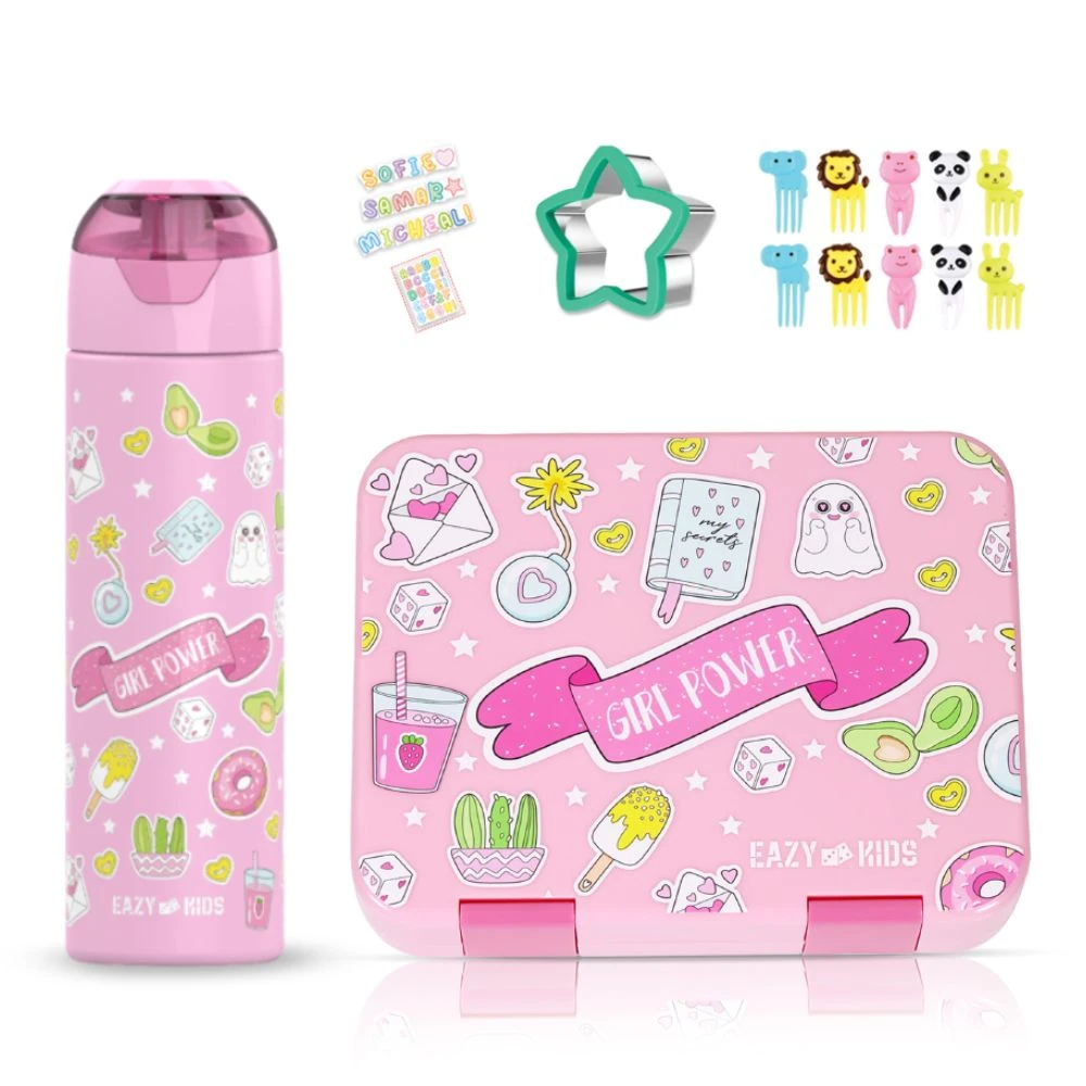 5 & 4 Convertible Bento Lunch Box with Stainless Steel 640ml Water Bot
