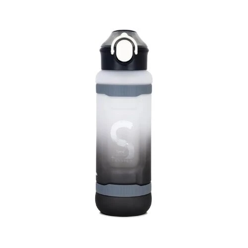 Kids Water Bottle 1000ml with Straw - Black