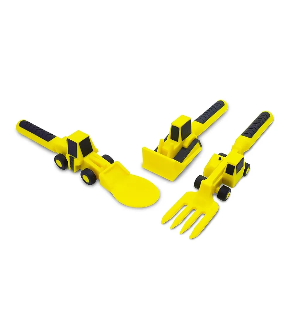 3-Piece Cutlery Set - Yellow Truck Design