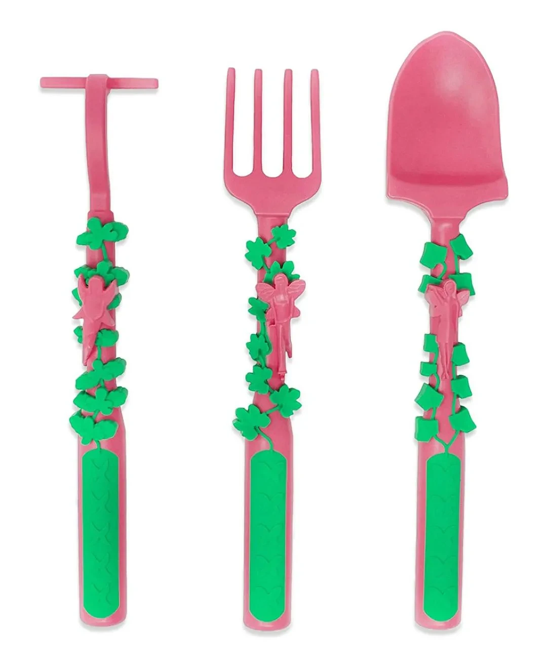 Kids Spoon, Fork & Pusher - Pink, Gardening, 3Pcs