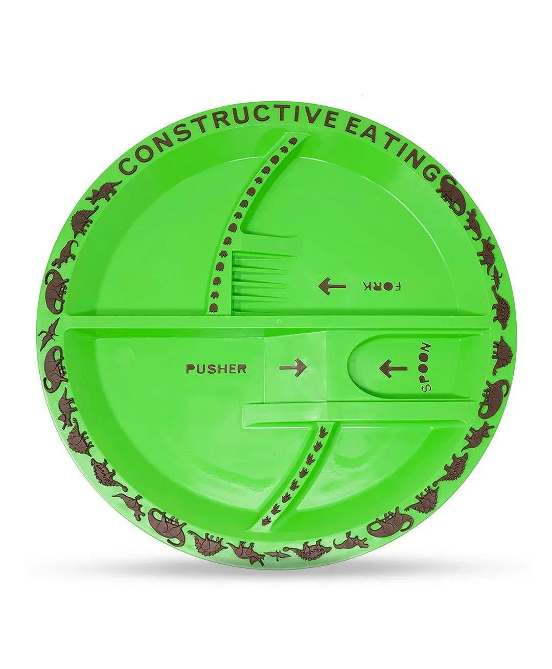 Eating Plate - Dinosaur Green