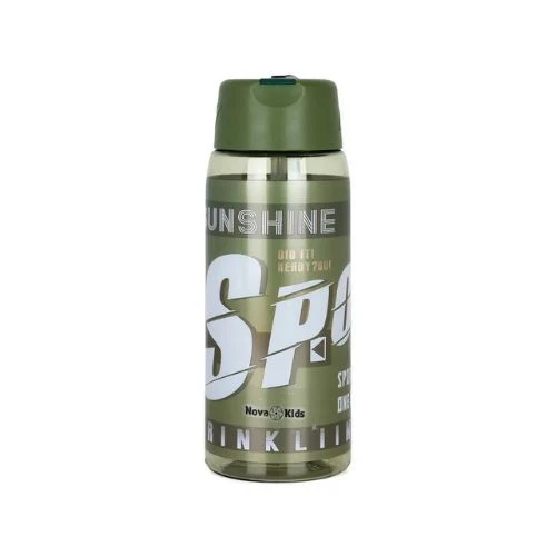 Green Kids Water Bottle 750ml with Grab String by Nova