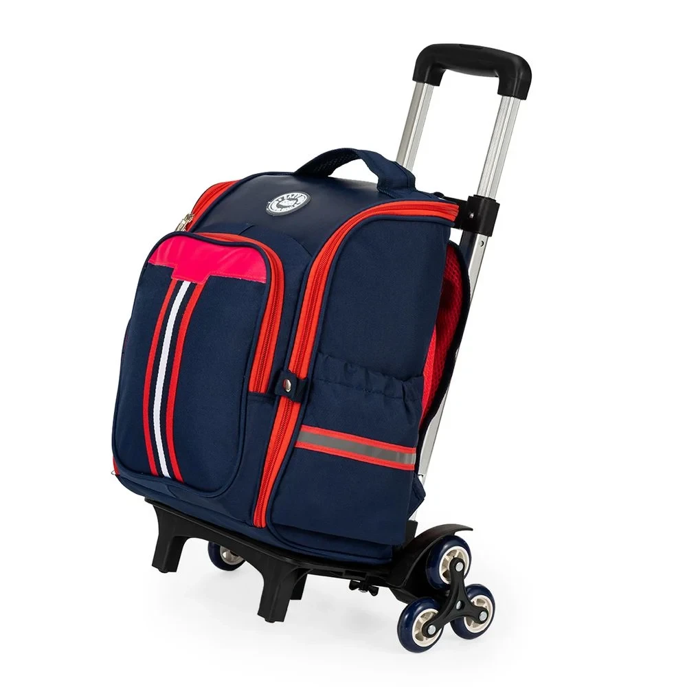 Kids - School Bag wt Trolley, Red Blue