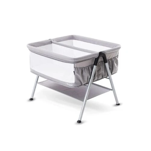 Grey FELLOW 2 Twin Bedside Crib Bassinet