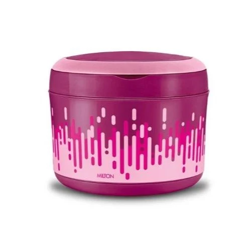 Milton Big Bite 900ml Insulated Lunch Box with Handle and Plate, Pink