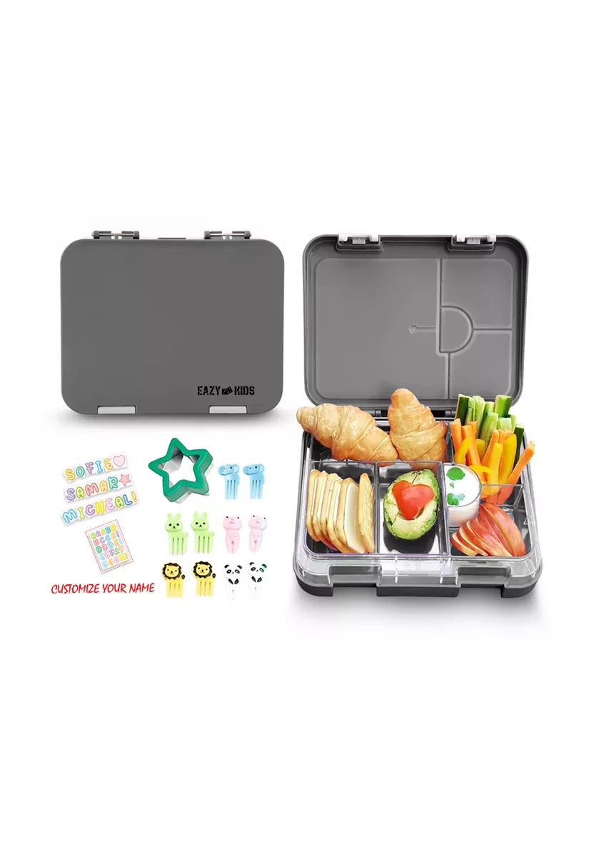 6 & 4 Convertible Bento Lunch Box with Lunch Bag and Sandwich Cutter