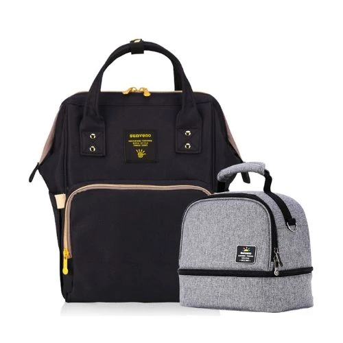 Mamma Diaper & Breast Pump Bottle Bag Set – Black