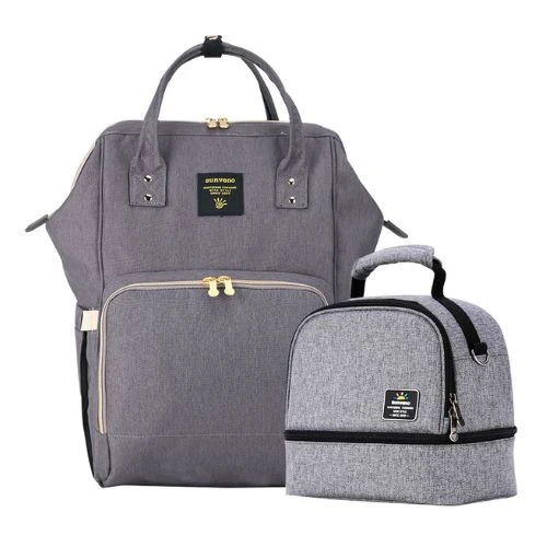 Mamma Diaper & Breast Pump Bottle Bag Set by Sunveno – Grey
