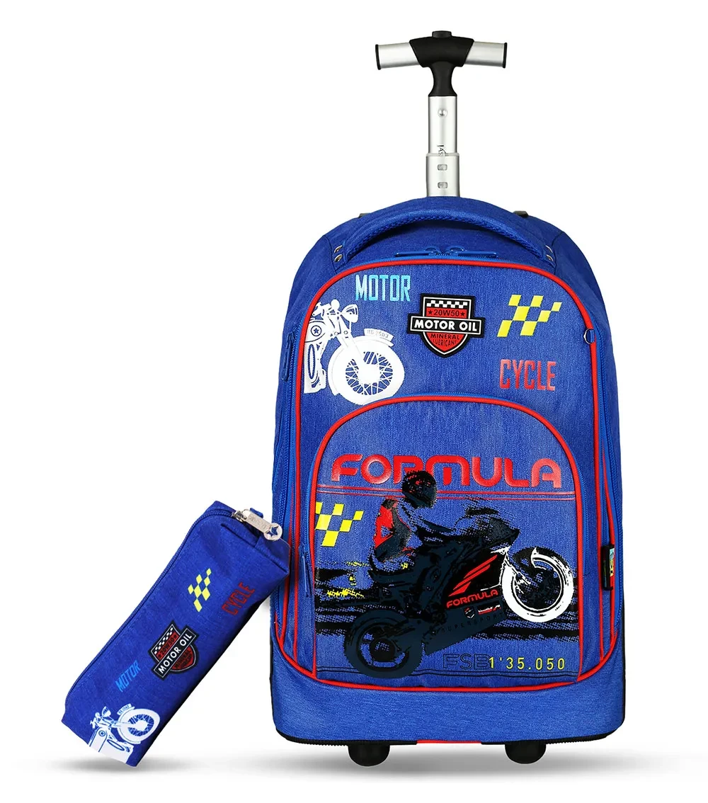 18 Inch Set of 3 Trolley School Bag with Lunch Bag and Pencil Case Game