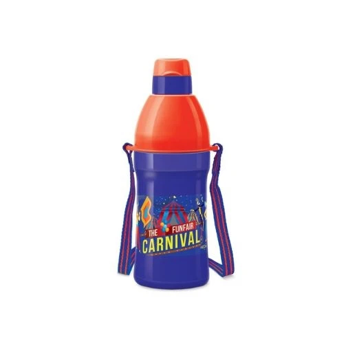 Milton Kool Joy Plastic Insulated Water Bottle with Straw for Kids, 400 ml, Blue