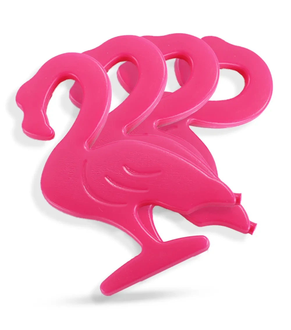Set of 4 Flamingo Reusable Hard Ice Packs for Lunch bags - Pink