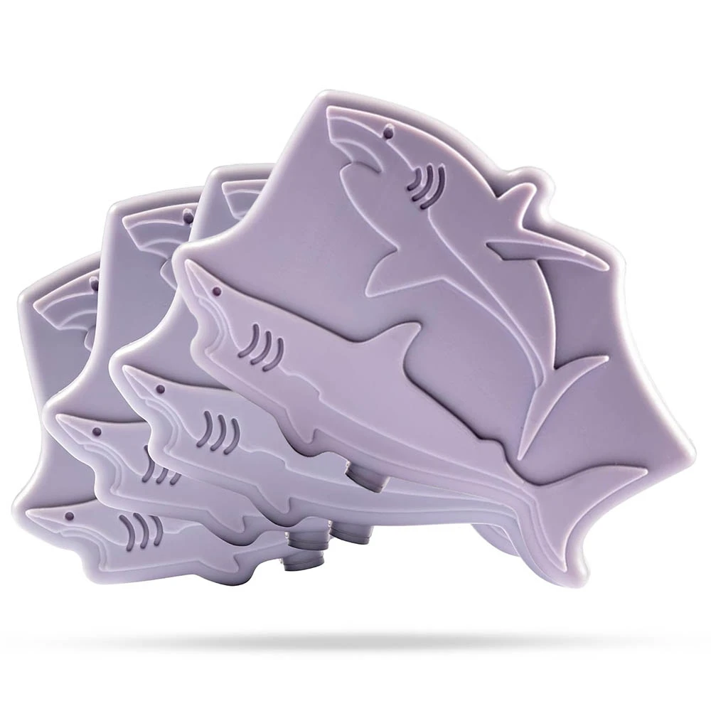 Set of 4 Shark Reusable Hard Ice Packs for Lunch bags - Purple