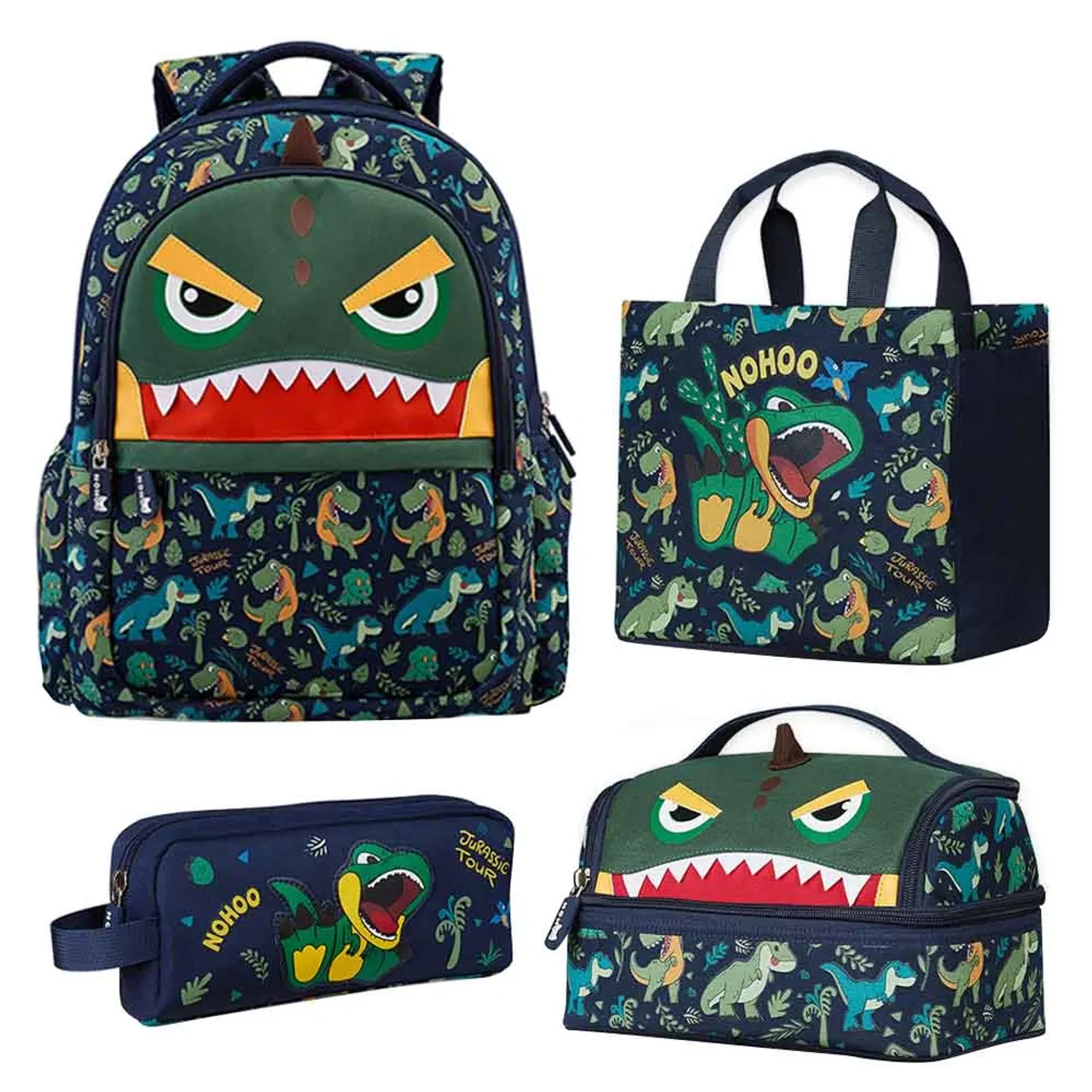 16" 4-Piece School Set: Backpack, Lunch Bag, Handbag & Pencil Case