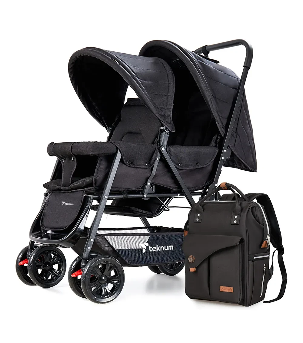 Double Baby Stroller - Dark Grey