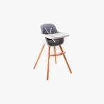 Premium Dual Height Wooden High Chair - Grey