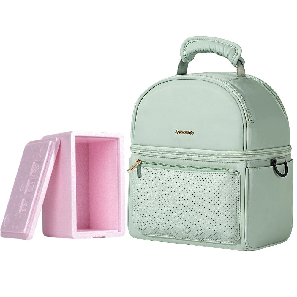 Insulated Lunch Bag wt Thermos Box - Green