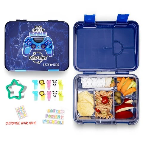 Kids 6 & 4 Convertible Bento Lunch Box with Sandwich Cutter Set - Outer Space