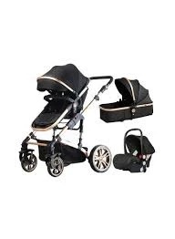 Teknum 3In1 Pram Stroller | Sleeping Bassinet | Extra Wide Seat | Wide Canopy |