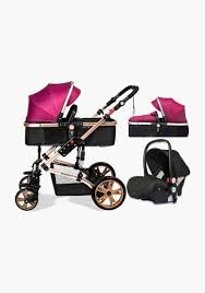3In1 Pram Stroller | Sleeping Bassinet | Extra Wide Seat | Wide Canopy |