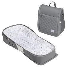 Portable Baby Bed & bag - Grey