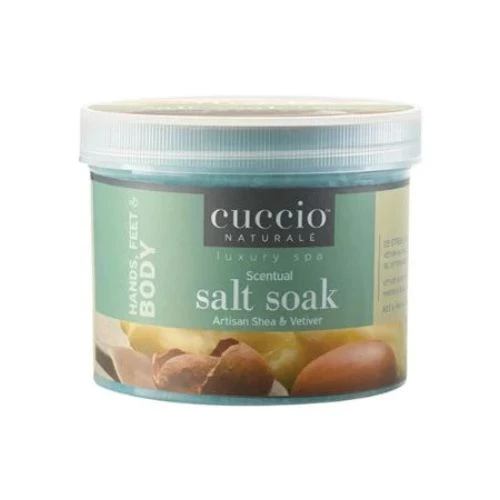 CUCCIO Scentual Salt Soak – Shea & Vetiver 29 oz | Mineral Spa Soak