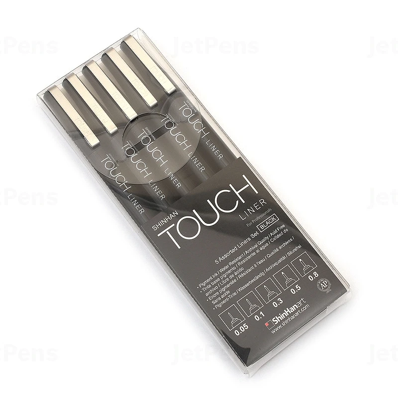 SHINHAN ART TOUCH LINER 5 PEN SET BLACK