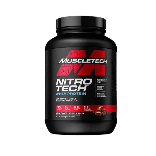 Muscletech,Nitro Tech Whey Protein, Milk Chocolate Flavor, 4 lbs
