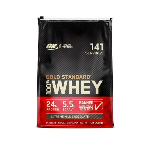 Optimum Nutrition (ON) Gold Standard 100% Whey Protein Powder,Extreme Milk Chocolate, 10 Lbs