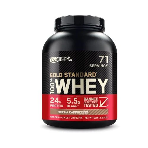 Optimum Nutrition (ON) Gold Standard 100% Whey Protein Powder,Recovery - Mocha Cappuccino, 5 Lbs
