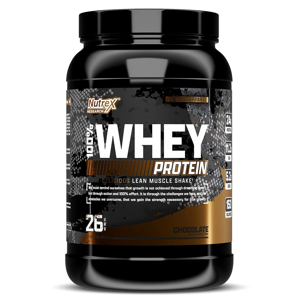 Nutrex Research 100% Whey Support Muscle Growth, Contains 24 Gm Protein, Chocolate Flavour, 2 LBS