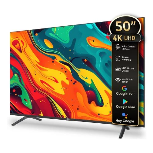 SPJ 50" 4K UHD Smart LED TV (Model: 4KS50BLX) with Android TV, Dolby Audio & Voice Control