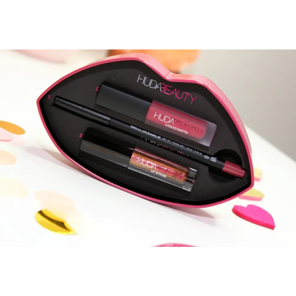 Huda Beauty Contour and Strobe Liquid Lip Set Heartbreaker