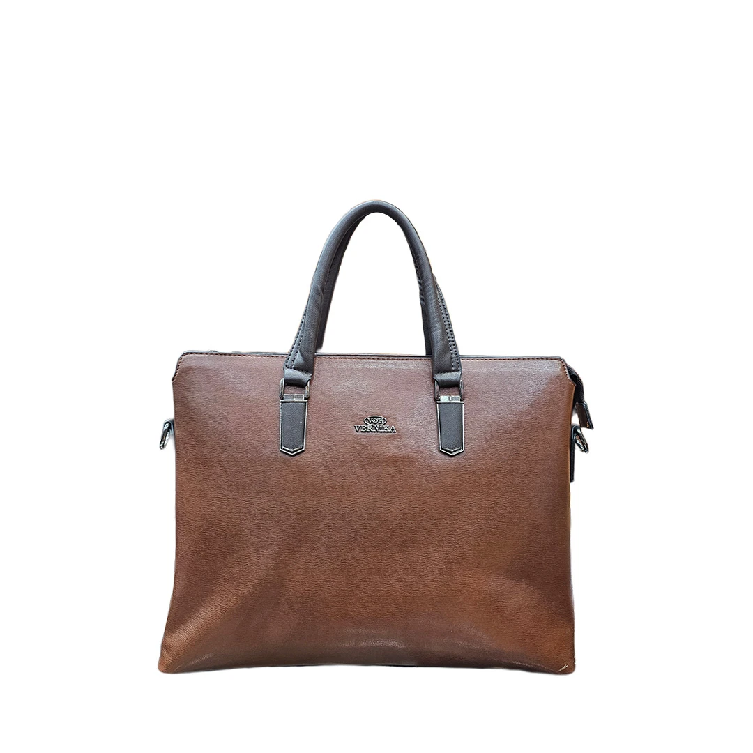 Veronica Slim Professional Briefcase – Dual-Tone Brown