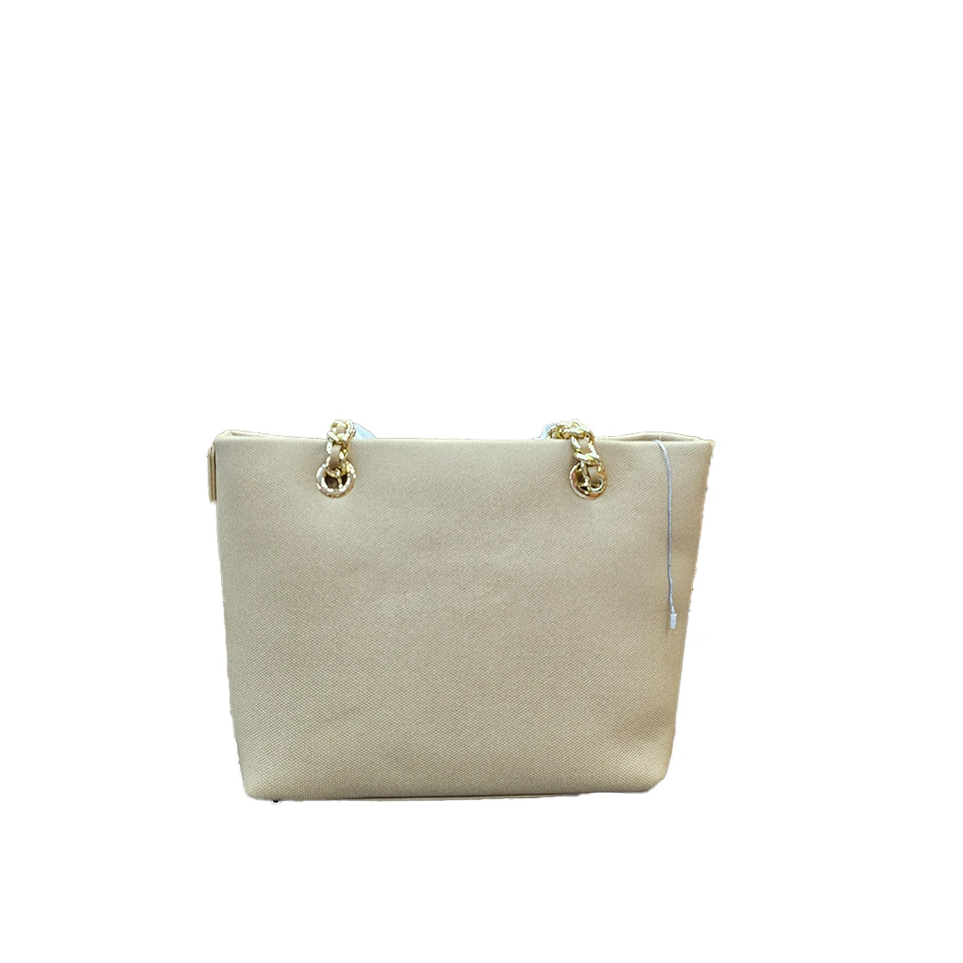 Beige Chain Strap Shoulder Tote Bag for Women