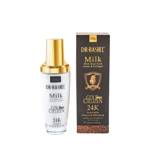 Dr.Rashel Milk with Real Gold Atoms & Collagen 24K Facial Milk Cleaner & Whitener (100ml)